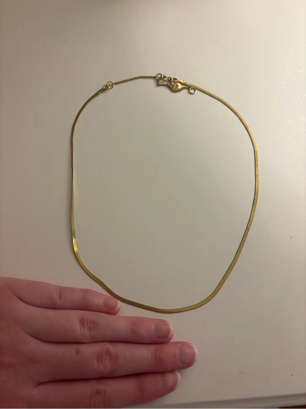 Madewell Skinny Herringbone Necklace - Demi-fine, 14k gold - Picture 2 of 3